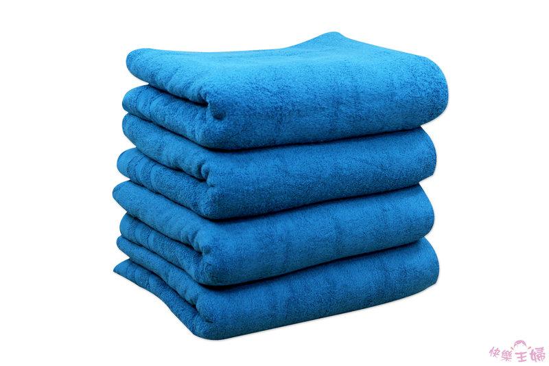 商用加寬素色毛巾被 / 土耳其藍 / 100%純棉 美容床鋪床巾 950g 120x200cm 台灣製造【快樂主婦】