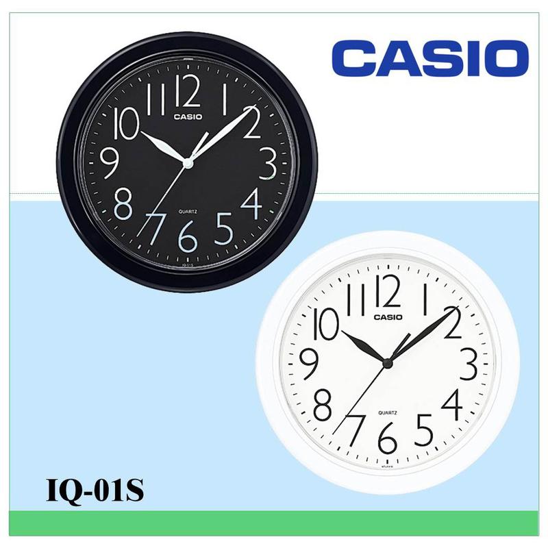 CASIO掛鐘 居家必備 經典大數字 大方流線圓形時鐘25*25公分(10吋) 保證公司貨附保固卡全省保固IQ-01S