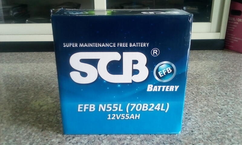 #台南豪油本舖實體店面# SCB 電池 70B24L 有排氣接頭N55L EFB電瓶i-STOP IS300H N65L