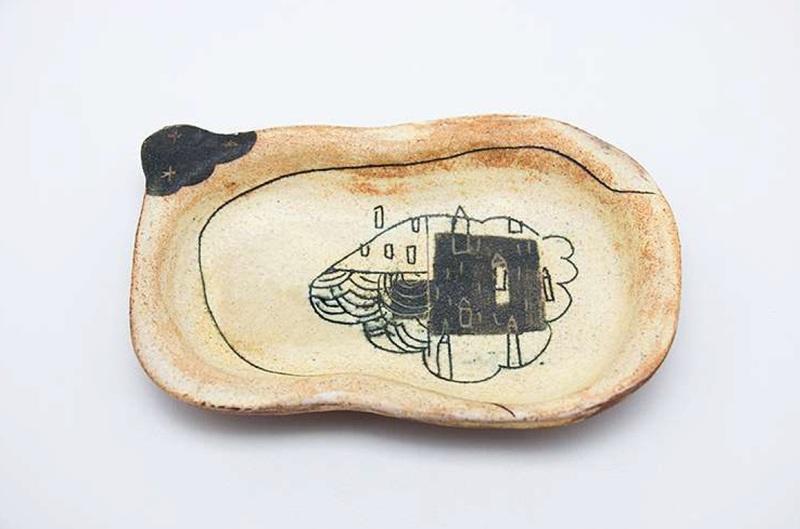 艾苗小屋-日本製陶器作家手工製黄瀬戸豆皿 C-4