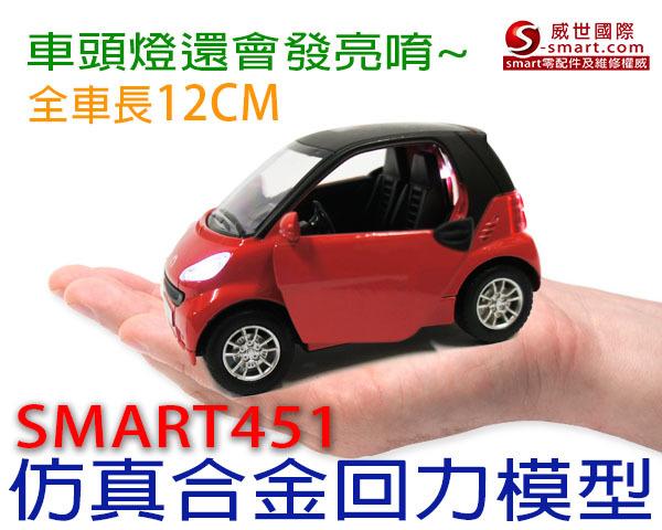 【S-Smart易購網】仿真合金迴力汽車模型 For2/451/1:24 /鮮紅款