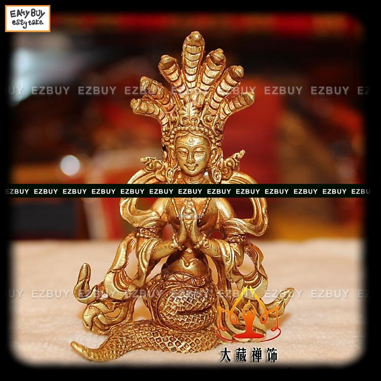 EZBUY-西藏佛教用品 龍王菩薩 純銅小佛像 做工精細 2寸7.2cm_R71B