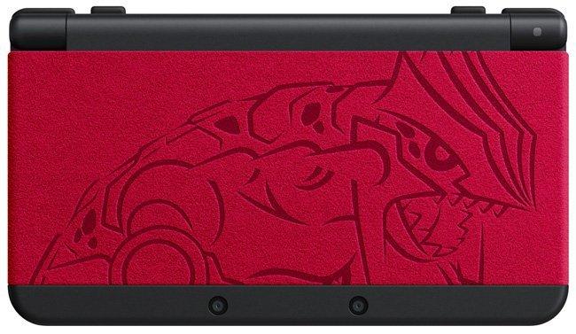 NEW 3DS主機(9.2版以內)紅寶石(固拉多版)限量機+保護貼+硬殼包+充電器卡