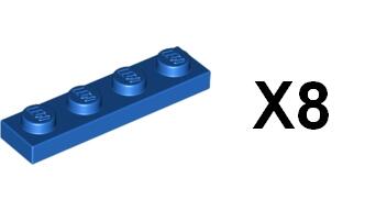 全新LEGO樂高薄板 3710 371023 藍色 Blue Plate 1x4 (8個) A02 H39