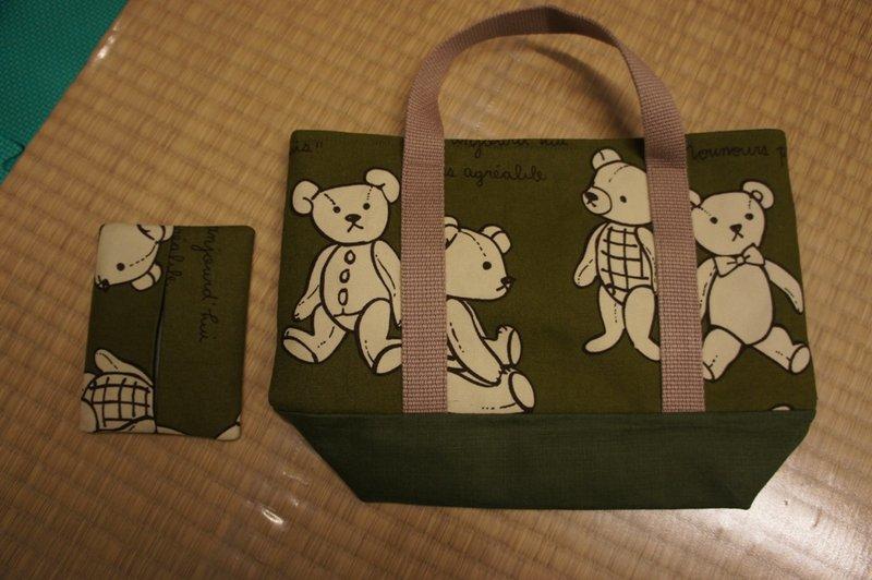 全新小熊手工拼布優質手提袋 附送一個面紙包 免運費