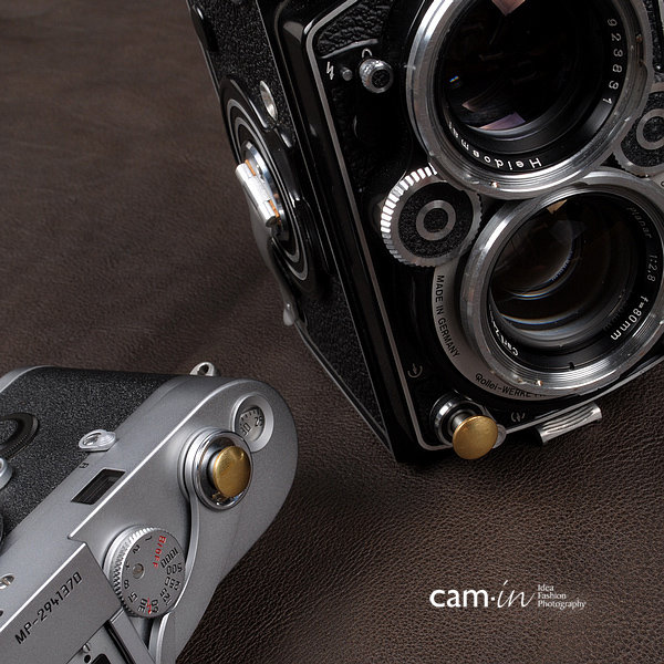 【CAM-in】  CAM9014 快門按鈕經典凸面款【銅色】適用於所有錐形螺紋口的快門線接口