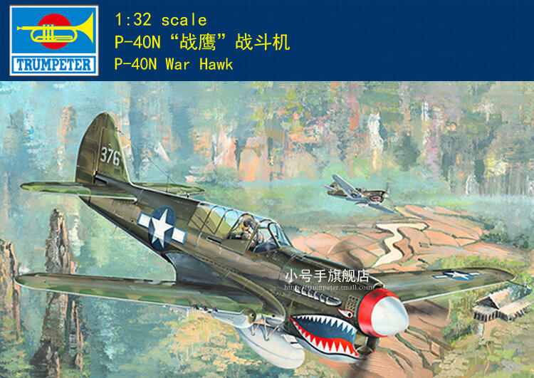 Trumpeter 小號手 1/32 美國 P-40N 戰鷹式 戰鬥機 二戰 飛虎隊 組裝模型 02212