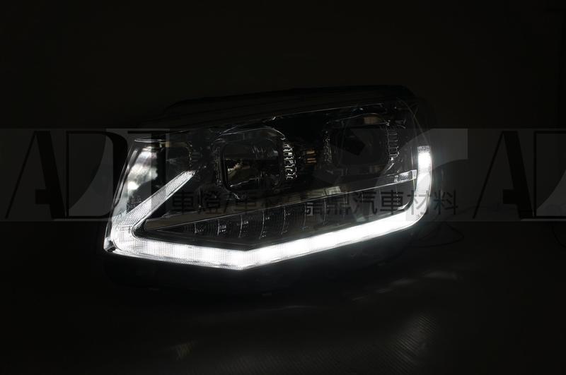 ~~ADT.車燈.車材~~福斯 VW T6 16 17 18 19 DRL 燈眉魚眼銀底大燈一組 跑馬版方向燈