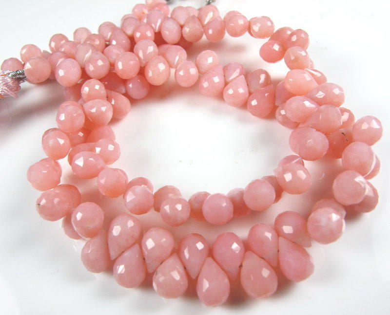 【天然寶石DIY串珠材料】超美夢幻粉紅色蛋白石水滴鳳梨刻面寶石(單顆)