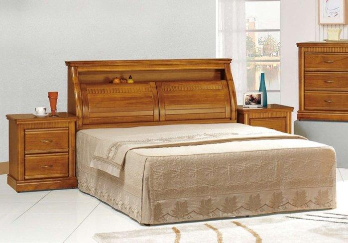 【DH】商品貨號A860B商品名稱《典雅風》浪漫實木古典柚木色6尺床架(圖一)床頭櫃另計。備有胡桃色/5尺主要地區免運費