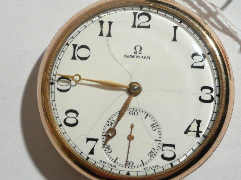 （已售) Omega c1923 Gold Filled Pocket Watch歐米茄約1923年製包金旋蓋式機械懷錶