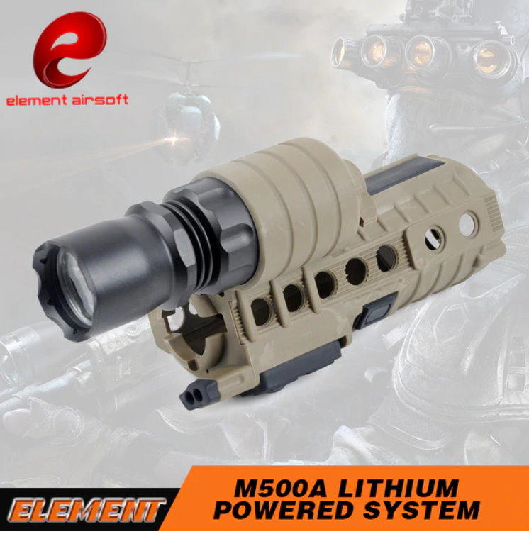 【KC軍品】元素-M500A LED戰術護木電筒(FOR AEG M4)(泥色) -EX203(槍燈)
