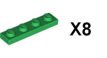 缺貨LEGO樂高薄板 3710 371028 綠色 Green Plate 1x4 (8個) A02