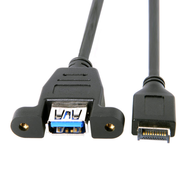 促>主機板USB3.1 Front Panel Header轉接線 USB3.1轉USB3.0 帶螺絲孔位 UC-060