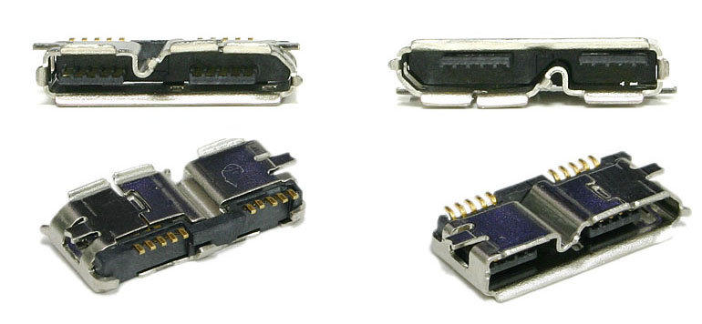 【IF】USB 3.0 連接器 Micro B 母 10P 90度 SMD 移動硬碟 接頭 connector B/F