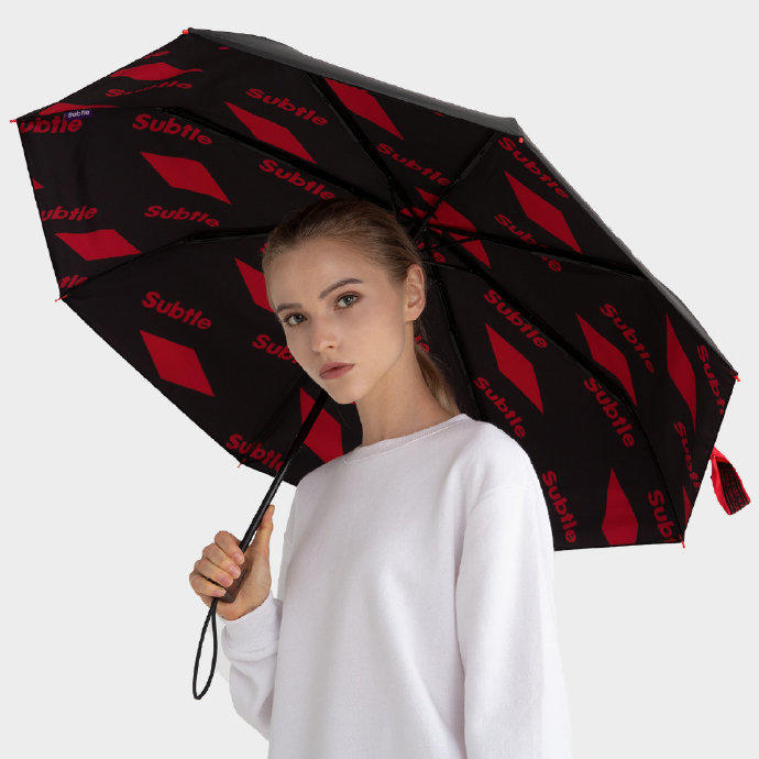 Subtle晴雨兩用傘19年最新款～573系列01方塊紅  附同花色防水傘袋