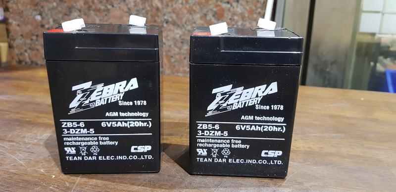 505電池工坊 24H快速寄出 ZEBRA ZB6-5 6V5AH 最大容量 小朋友電動車 緊急照明燈 同4-6大小