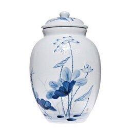 INPHIC-青花茶葉罐陶瓷 大款 手繪荷花醒茶罐 裝 茶葉盒