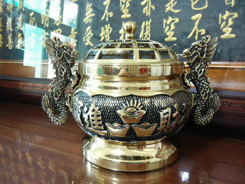 大象耳双龍戯珠香炉 茶道香炉 工芸品 美術品 置物 【公式ショッピング