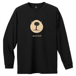 ├登山樂┤日本 mont-bell WIC.L/S T MONTA熊臉男款長袖排T黑 # 1114653BK