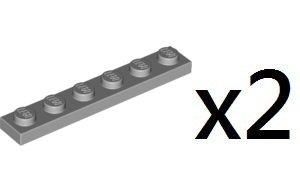 LEGO Light Gray 1x6 plate 樂高淺灰色 基本薄板薄片 兩個 4211438