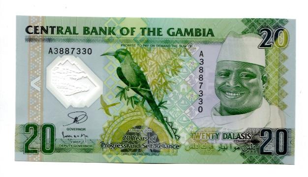 [富國外鈔]Gambiae(甘)崗比亞2014y20dalasisPnew