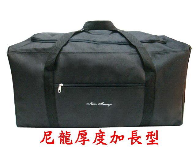 【小米皮舖】A6000-2-超特價(Image Duck)ㄇ字形尼龍手提旅行袋附長帶(黑)厚度加長型