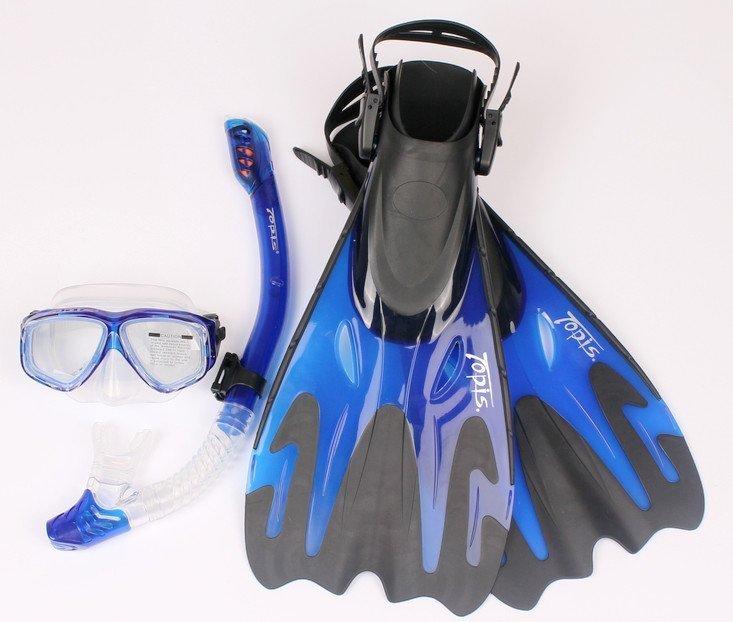 Topis小舖 潛水 三寶 M2011潛水面鏡 強化玻璃+S198干式呼吸管+F7101蛙鞋(附收納袋)本島包郵