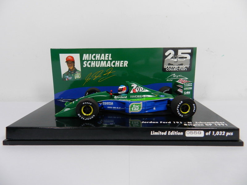 《烈馬驛站》1/43 F1 Jordan 191 Schumacher 比利時GP 首場F1 1991(PMA)樹脂