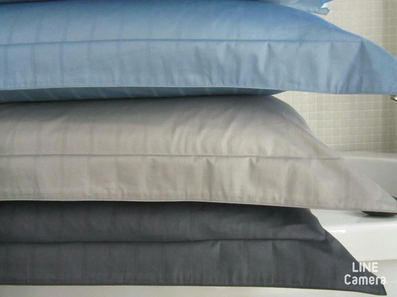 素色直條緹花 歐式壓框枕頭套 100%精梳純棉 台灣製