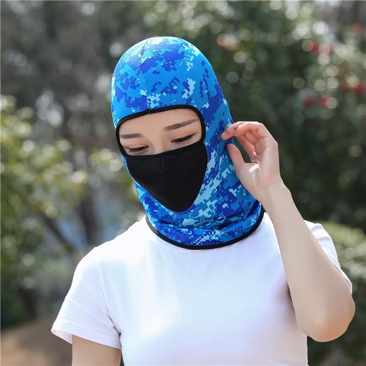 台灣現貨 立即出貨 遮陽 單車 自行車 抗UV 夏季 戶外 防曬 頭套 面罩 全臉 遮陽 冰絲 涼感 口罩 萊卡 頭罩