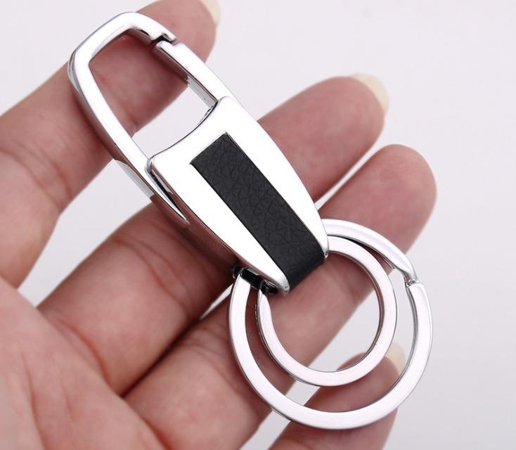 E-053 雙環 簡約鑰匙扣 腰扣挂件 個性金屬鑰匙鏈 創意新款 商務腰掛 高檔禮品 做工精細 使用方便 簡約大氣