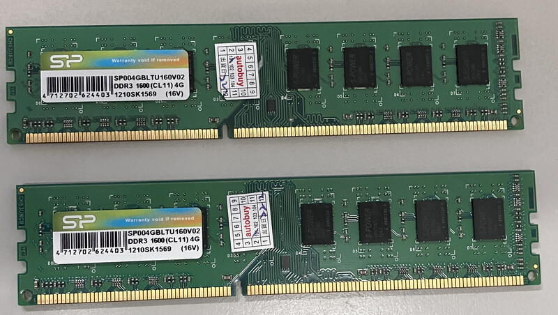 SP 廣穎 SP004GBLTU160V02 4GB DDR3 1600 桌上型記憶體 