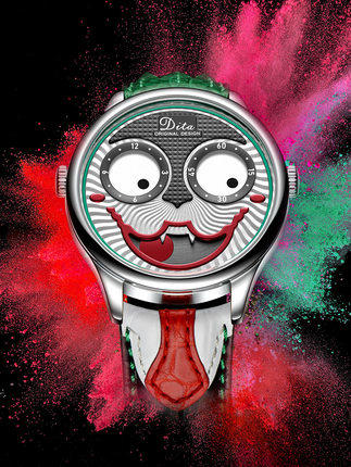 【KYH流行之星】DITA迪塔俄羅斯小丑手錶男士蟲洞無指針概念炫酷韓版個性創意時尚潮流男錶DXP