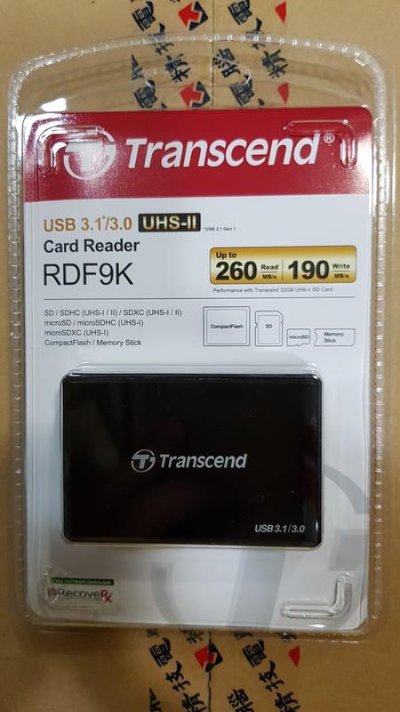 2年保公司貨Transcend創見TS-RDF9K2讀卡機USB3.1 3.0 CF/SDXC/TF/MS UHS-II