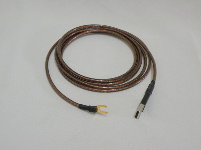 純銅接地線(鍍金Y插 - USB A公頭) / 1.5M