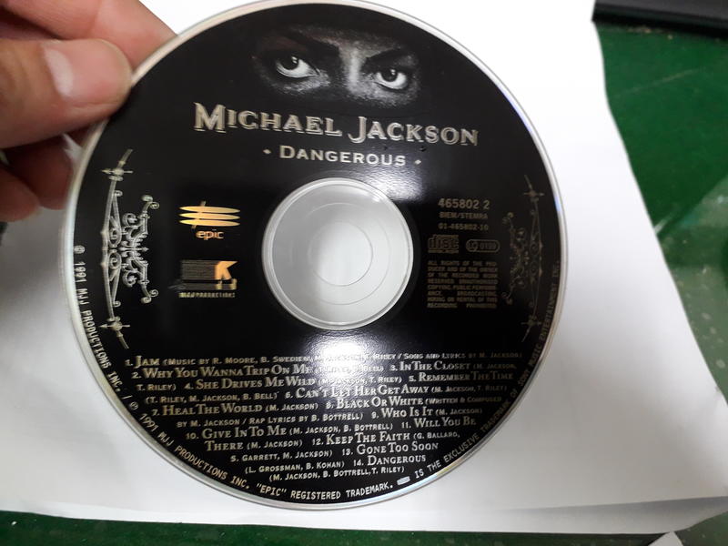 Michael Jackson Dangerous 麥可傑克森 危險之旅 二手 CD 裸片 專輯 (Z05)