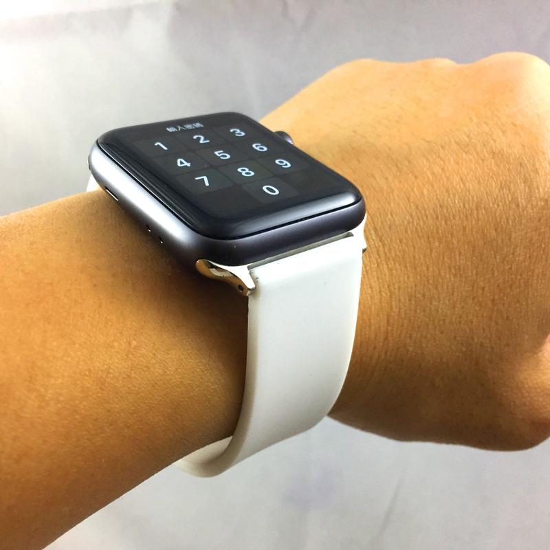 Apple Watch 專用 代用錶帶  質優矽膠 素面  排汗 透氣設計  運動 穿戴 純潔白 38 40 42 44