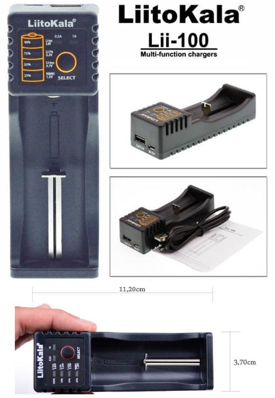 【誠泰電腦】LiitoKala Lii-100 3.7V 1.2V 充電器 18650 3號4號 鋰電池充電器 行動電源