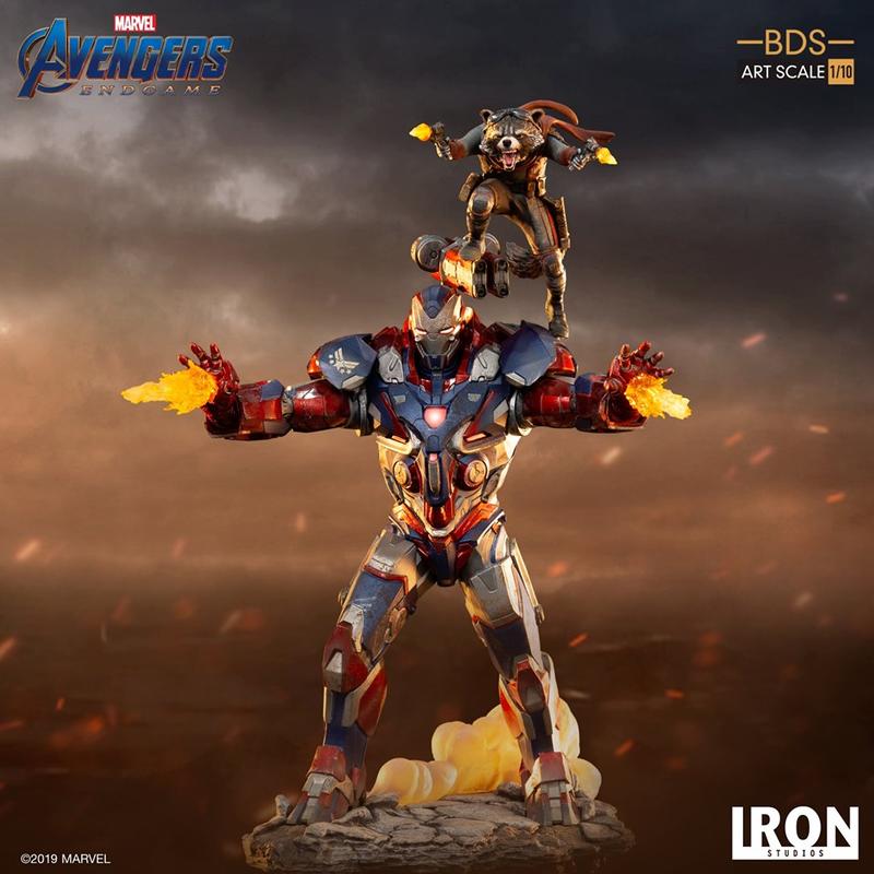 預購 Iron Studios 1/10 復仇者聯盟4 終局之戰 鋼鐵愛國者2.0＆火箭 雕像