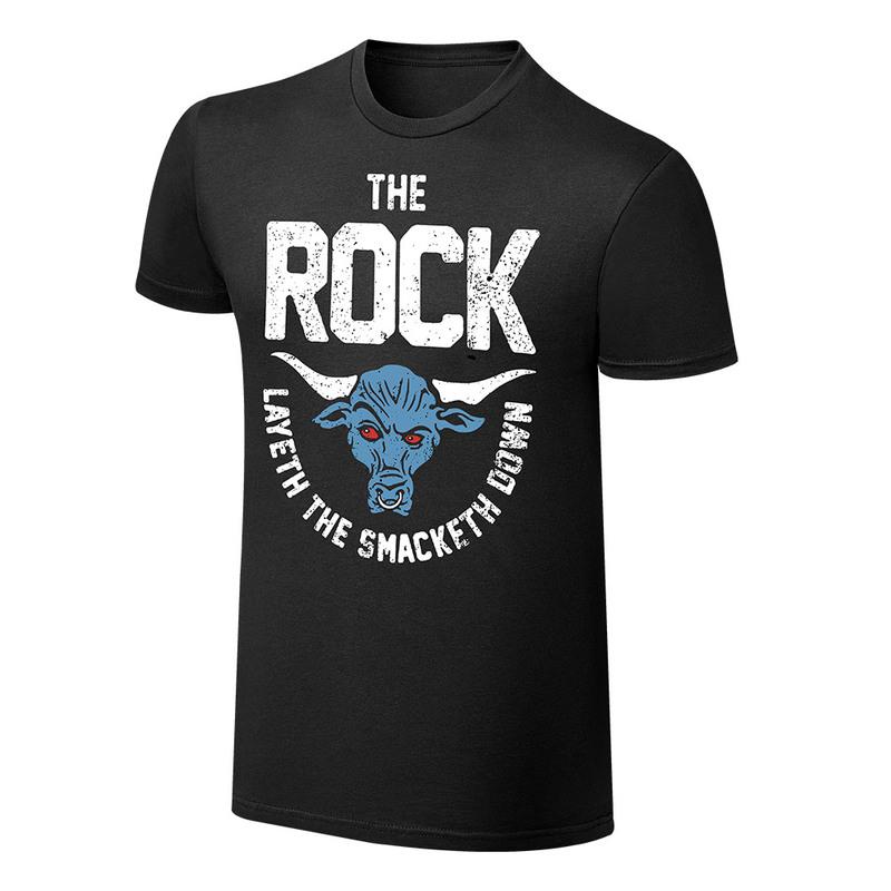 ☆阿Su倉庫☆WWE The Rock Layeth The Smacketh Down T-Shirt 巨石強森復古風