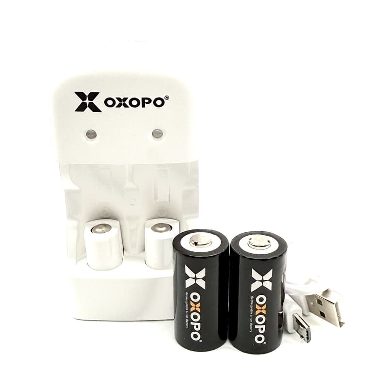 RST 紅星 - OXOPO XS 系列 CR123 鋰電池 充電器 + 電池 一組 3.2V 450mAh 12540