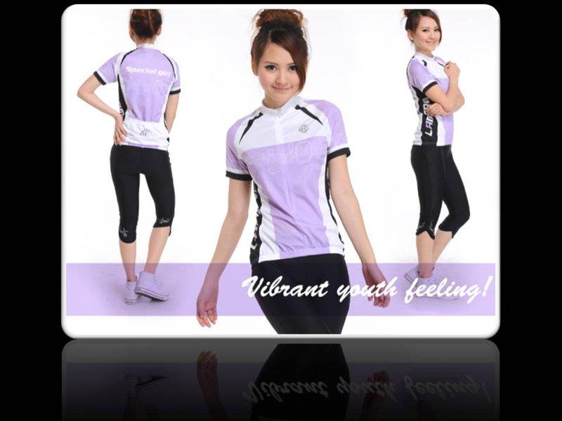 【有氧細胞】LAMBDA專業短袖女性騎行服~紫苑