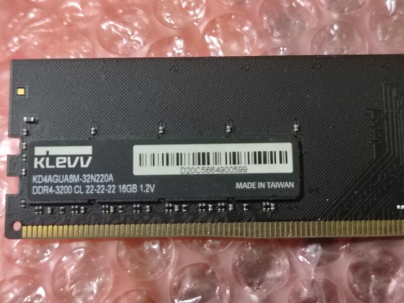 KLEVV 科賦記憶體 型號 DDR4 3200-16G