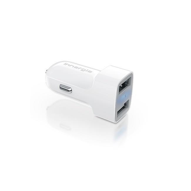 送名片王【3年保固】Innergie 24瓦雙USB快速車充(PowerJoy Go Pro 24) 白色，全新公司貨