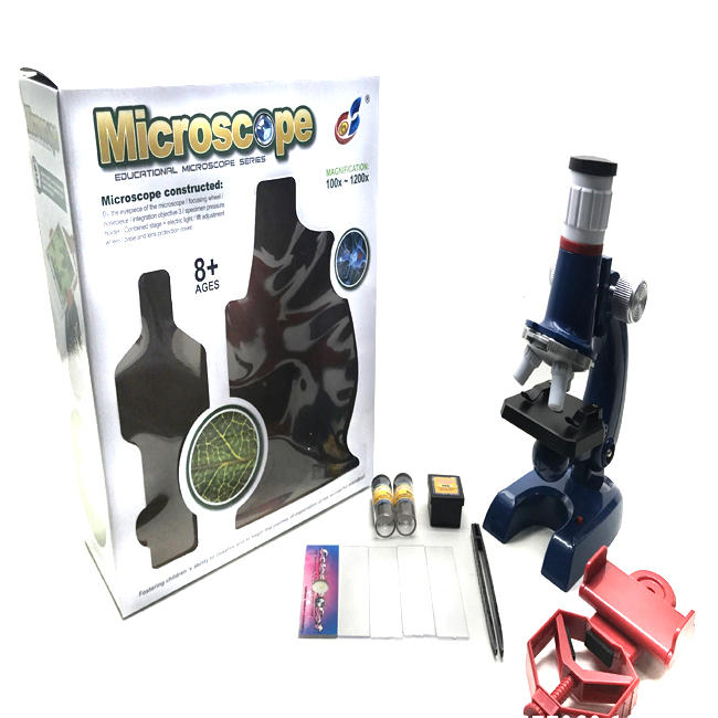 兒童 顯微鏡 (含手機支架) 生物顯微鏡 放大鏡 生物科學 細胞 科學玩具 實驗 DIY【T33001301】