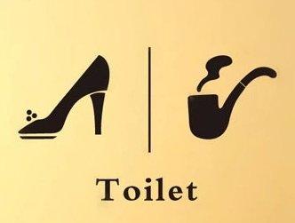 【Q0020】Miss✿Miss雜貨鋪 創意廁所標示貼 洗手間貼紙 男女WC標示貼 洗手間標誌