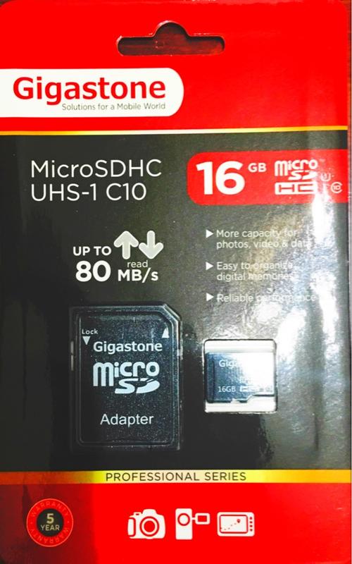 Gigastone 立達國際 16G MicroSDHC UHS-I  高速記憶卡(附轉卡)
