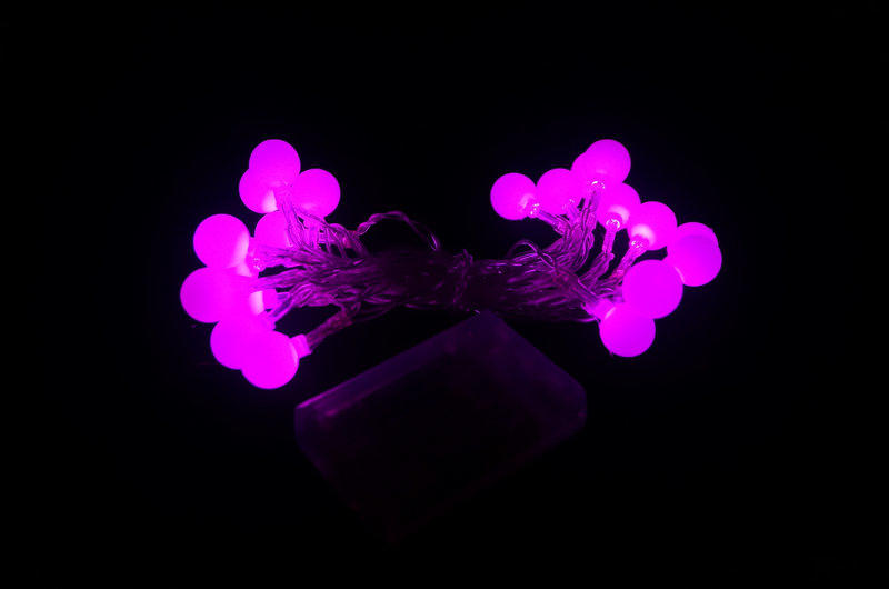 發光派對屋(西門中華店)@LED20顆燈泡泡糖果電池燈串(粉色250CM)