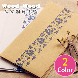 ☆Wood Wood【WZ065】Zakka 簡約小清新復古花紋信封信紙套組 一款8組 2色-預購